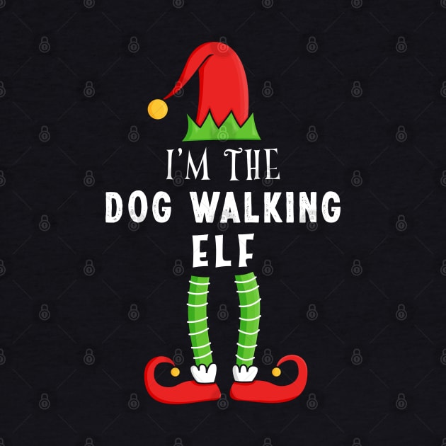 Dog Walking Elf Christmas Matching Family Gift by qwertydesigns